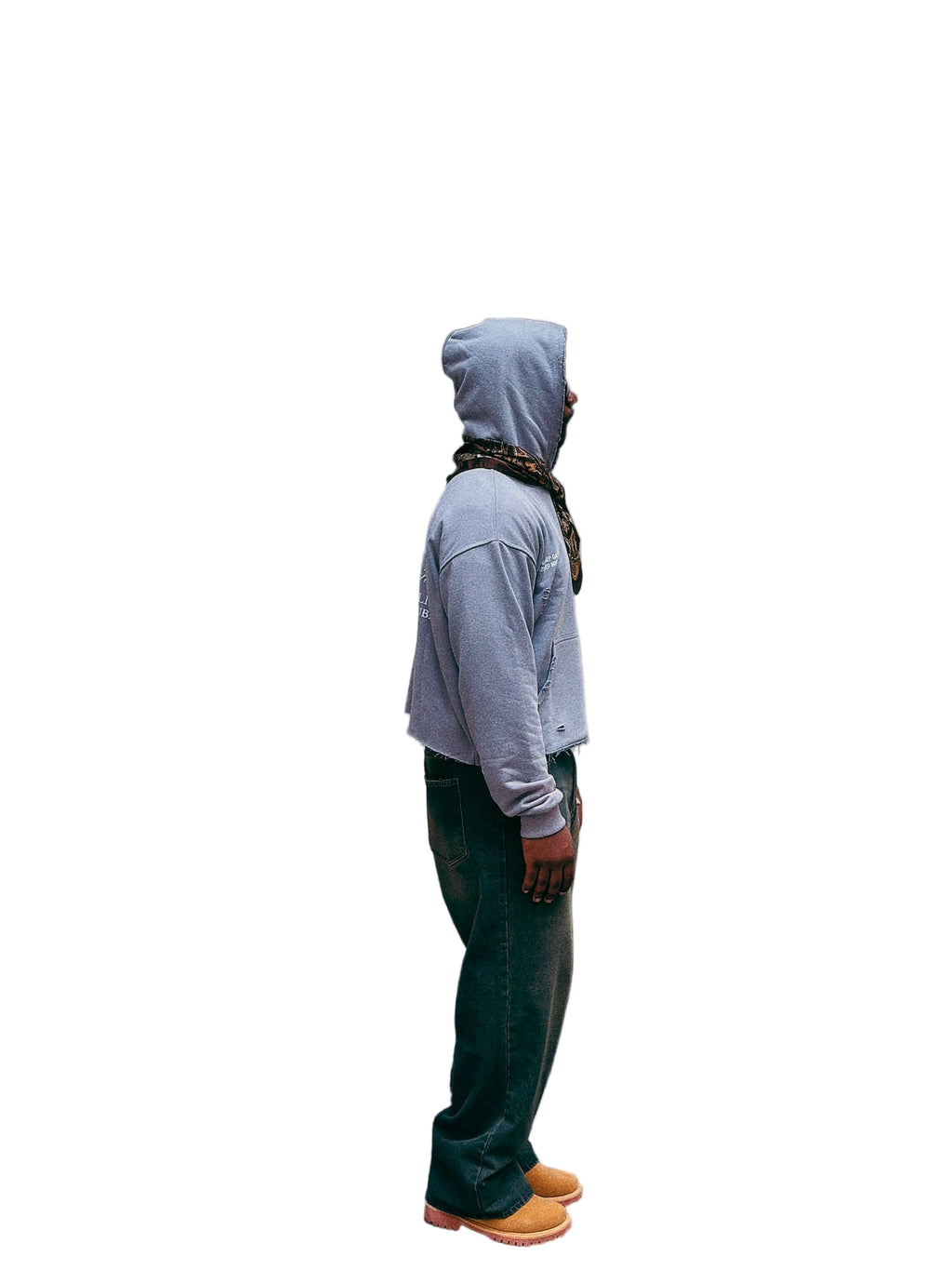 Archaicrep Heavy Fleeced ''MEMBERS ONLY CLUB '' Gray boxy cropped hoodie