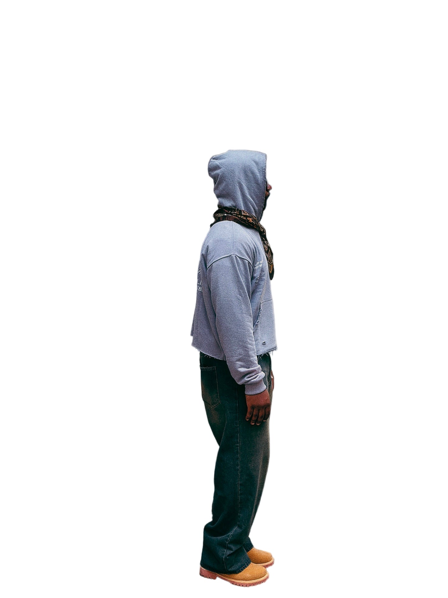 Archaicrep Heavy Fleeced ''MEMBERS ONLY CLUB '' Gray boxy cropped hoodie